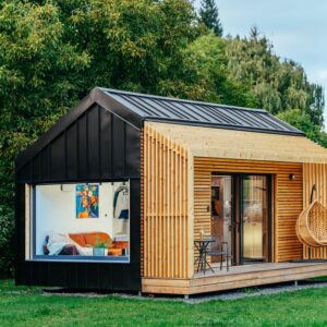 Tiny house v Ostravě u přírody i památek: Stylový pobyt v moderním domku Tinyo s kuchyňkou + bio čaj a káva