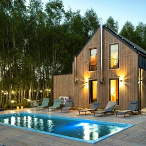 Moderní chaty u Baltu se saunou, bazénem a vířivkou
