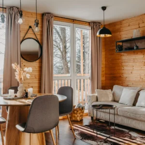 Vybavený tiny house s terasou na severní Moravě