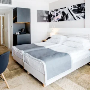 Moderní hotel v Gdaňsku s polopenzí a saunami